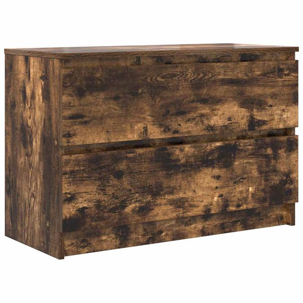 vidaXL Meuble TV ch&ecirc;ne fum&eacute; 80x35x54 cm bois d'ing&eacute;nierie