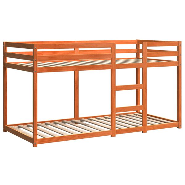 vidaXL Lit superpos&eacute; sans matelas cire marron 75x190 cm pin massif