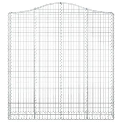 vidaXL Paniers à gabions arqués 7 pcs 200x30x200/220 cm fer galvanisé