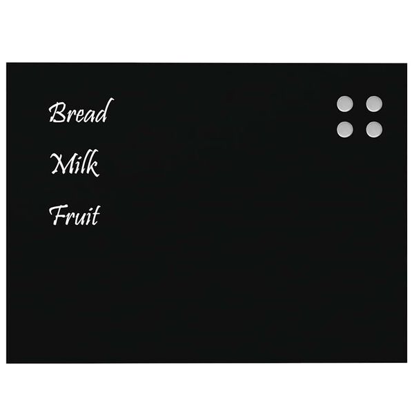 vidaXL Tableau noir magn&eacute;tique mural noir 80x60 cm verre tremp&eacute;