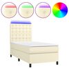 vidaXL Sommier &agrave; lattes de lit avec matelas et LED Cr&egrave;me 80x200 cm