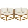 vidaXL Canap&eacute;s d'angle sectionnels 2pcs et coussins bois massif acacia