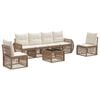 vidaXL Ensemble de canap&eacute; de jardin 7 pcs Beige et blanc cr&egrave;me