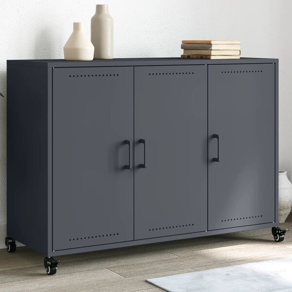 vidaXL Buffet anthracite 100,5x39x72 cm acier