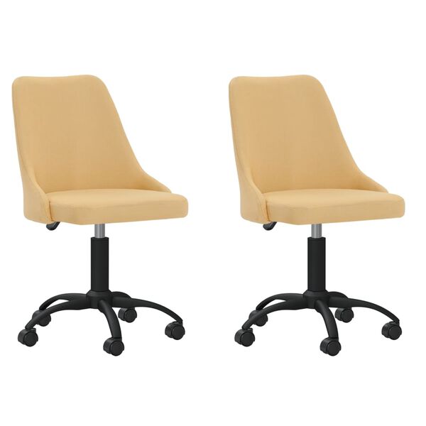 vidaXL Chaises pivotantes &agrave; manger lot de 2 jaune tissu