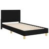 vidaXL Cadre de lit pour enfants avec t&ecirc;te de lit Noir 90 x 190 cm