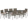 vidaXL Ensemble de salle &agrave; manger pour jardin 9 pcs Gris polyrotin