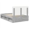 vidaXL Cadre de lit Gris Sonoma 135 x 190 cm Bois de pin massif