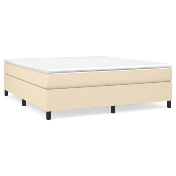vidaXL Cadre de lit cr&egrave;me 160x200 cm tissu