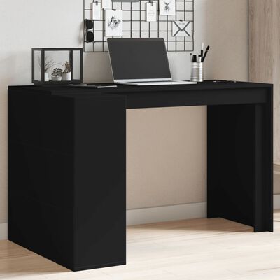 vidaXL Bureau noir 123,5x73,5x75 cm bois d'ingénierie