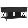vidaXL Table basse noir 100x55x50 cm bois d'ing&eacute;nierie et m&eacute;tal