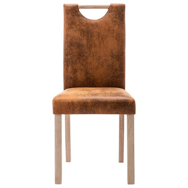 vidaXL Chaises &agrave; manger lot de 6 marron similicuir daim