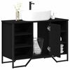 vidaXL Meuble de Lavabo de Salle de Bain Chêne noir 91 x 35 x 60 cm