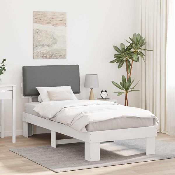 vidaXL Cadre de lit avec t&ecirc;te de lit rembourr&eacute;e Gris clair 80 x 200 cm