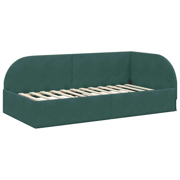 vidaXL Cadre de lit d'angle Vert fonc&eacute; 100 cm x 200 cm