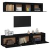 vidaXL Meubles TV 5 pcs Noir Bois massif de pin