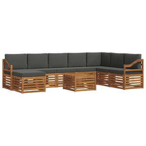 vidaXL Ensemble de canap&eacute;s d'ext&eacute;rieur 9 pcs Naturel et Anthracite