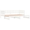 vidaXL Lit coulissant sans matelas blanc 2x(90x190) cm bois massif