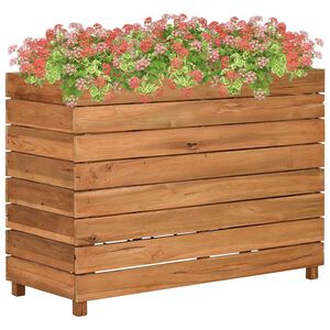 vidaXL Lit sur&eacute;lev&eacute; 100x40x72 cm bois de teck recycl&eacute; et acier