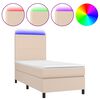 vidaXL Sommier &agrave; lattes de lit avec matelas LED Cappuccino 100x200 cm