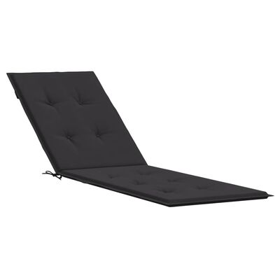 vidaXL Coussin de chaise de terrasse noir (75+105)x50x3 cm