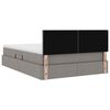 vidaXL Lit avec rangement et LED avec matelas Taupe 140 x 190 cm tissu