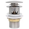 vidaXL Drain &agrave; poussoir avec d&eacute;bordement Argent&eacute; 6,4x6,4x9,1 cm