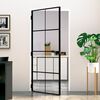 vidaXL Porte d'int&eacute;rieur Noir 93x201,5 cm Tremp&eacute; verre aluminium fin