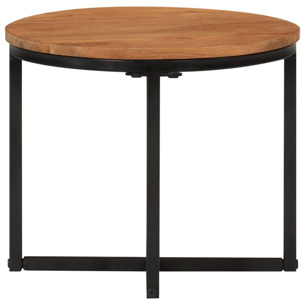 vidaXL Table basse 35x35x30 cm bois massif acacia et fer