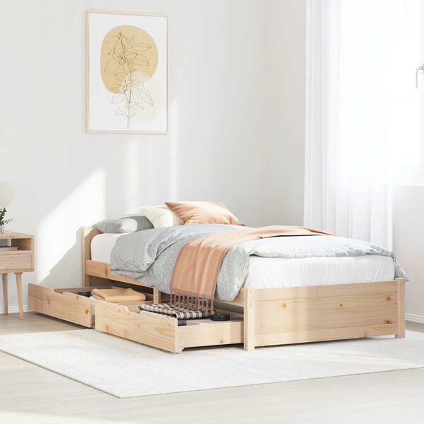 vidaXL Cadre de lit sans matelas 75x190 cm bois de pin massif