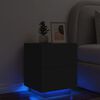 vidaXL Armoire de chevet avec lumières LED noir bois d'ingénierie