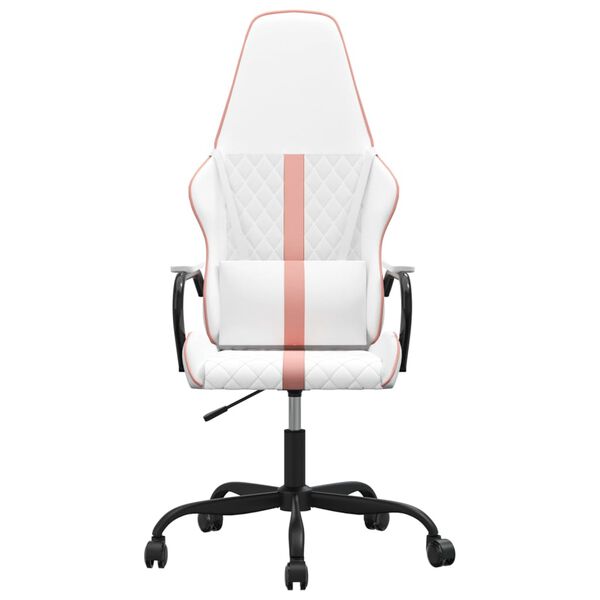 vidaXL Chaise de jeu Blanc et rose Similicuir