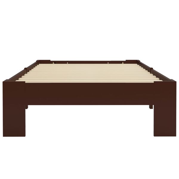 vidaXL Cadre de lit sans matelas marron foncé bois pin massif 90x200cm