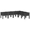 vidaXL Jardini&egrave;re avec pieds noir 160x120x42 cm PP