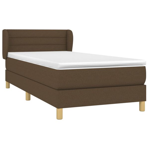 vidaXL Sommier &agrave; lattes de lit avec matelas Marron fonc&eacute; 80x200 cm
