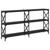 vidaXL Table console Ch&ecirc;ne noir 156 x 28 x 80,5 cm Bois d'ing&eacute;nierie