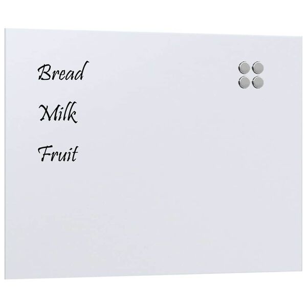 vidaXL Tableau noir magn&eacute;tique mural blanc 80x60 cm verre tremp&eacute;