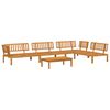 vidaXL Ensemble de Canap&eacute;s Uni 5 pcs Taupe Bois d'Acacia Massif