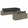 vidaXL Salon de jardin avec coussins 7 pcs gris r&eacute;sine tress&eacute;e