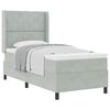 vidaXL Lit &agrave; ressorts avec matelas Gris clair 90 x 200 cm Velours