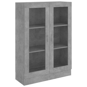 vidaXL Armoire &agrave; vitrine Gris b&eacute;ton 82,5x30,5x115 cm Bois d'ing&eacute;nierie