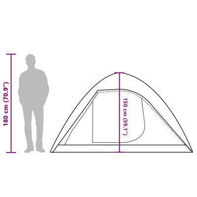 vidaXL Tente de camping à dôme 4 personnes vert imperméable