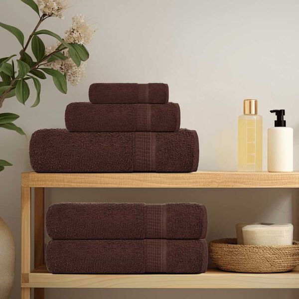 vidaXL Serviettes de toilette FROGN 10 pi&egrave;ces Marron 30x30 cm 360 g/m&sup2;