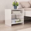 vidaXL Table de chevet Blanc brillant 40x30x40 cm bois d'ing&eacute;nierie