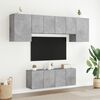 vidaXL Unit&eacute;s murales TV 6 pcs gris b&eacute;ton bois d'ing&eacute;nierie