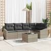vidaXL Ensemble de Canap&eacute;s avec coussin 6 pcs Gris clair polyrotin