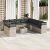 vidaXL Salon de jardin avec coussins 12 pcs gris clair r&eacute;sine tress&eacute;e