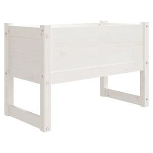 vidaXL Jardini&egrave;re Blanc 78x40x52 cm Bois massif de pin