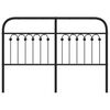 vidaXL T&ecirc;te de lit m&eacute;tal noir 135 cm