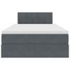 vidaXL Lit de Rangement avec matelas Gris fonc&eacute; 120 x 190 cm Velours